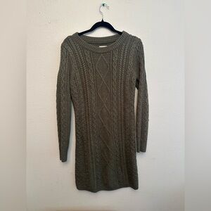 Merona Olive Green Cable Knit Long Sleeve Dress